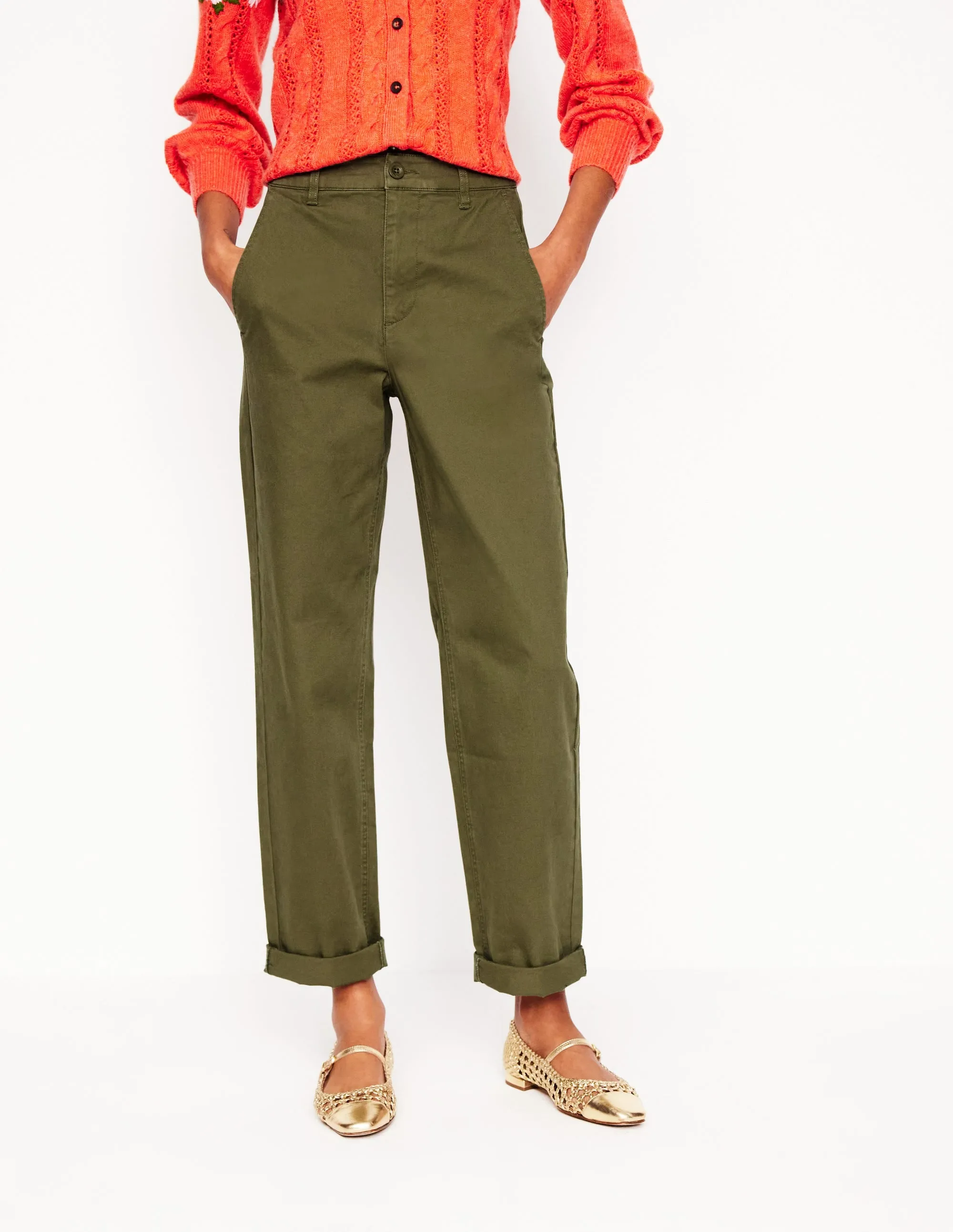 Barnsbury Chino Trousers-Woodland Green