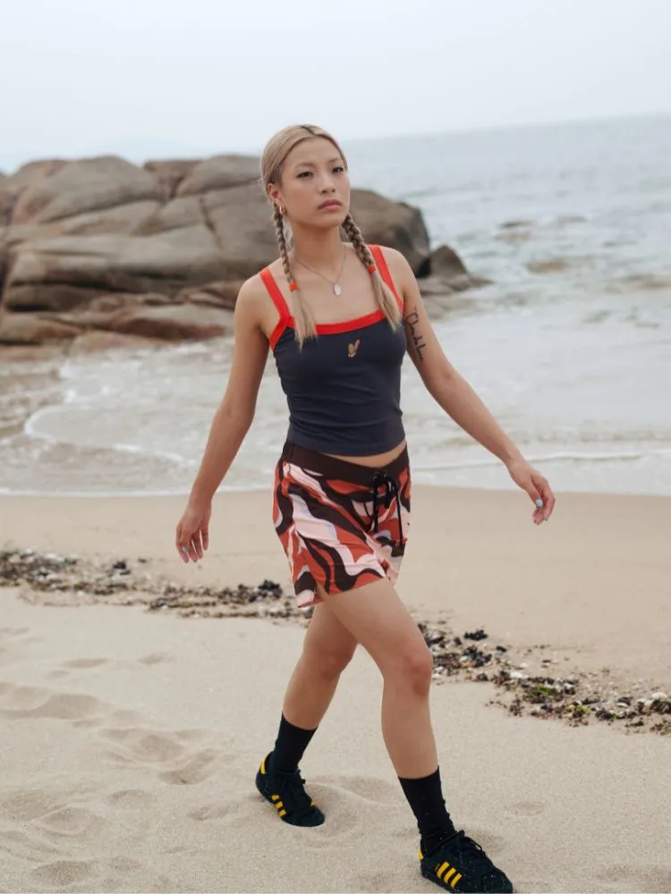 CHILLHANG Wave Print Surf Shorts - Women's