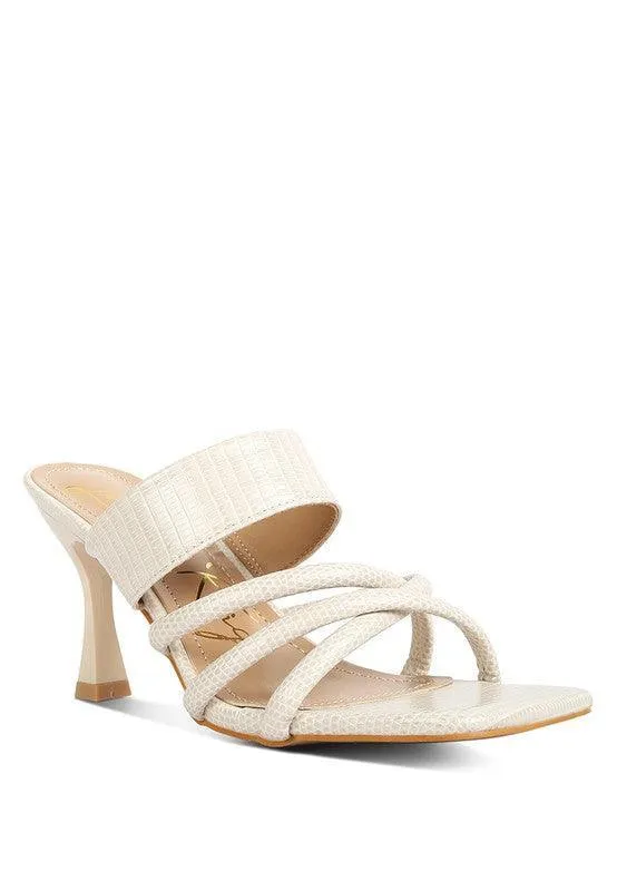 CHIRI Criss Cross Strap Spool Heel Sandsals by VYSN