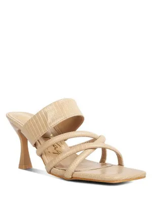 CHIRI Criss Cross Strap Spool Heel Sandsals by VYSN