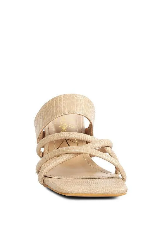 CHIRI Criss Cross Strap Spool Heel Sandsals by VYSN
