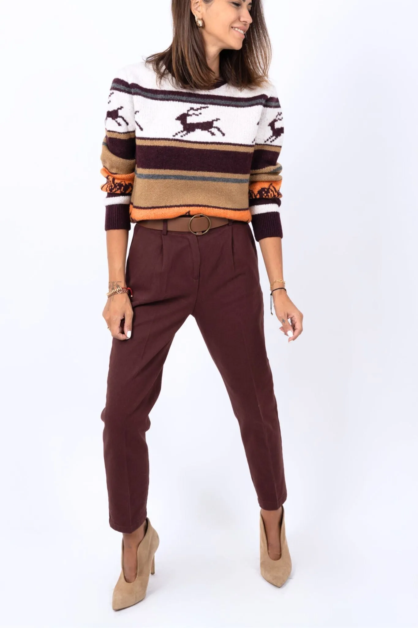 Cotton Chino Trousers with Belt