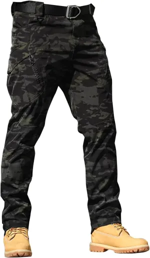 CRNTCEM Mens Camo Cargo Pants Straight Leg Army Combat Military Trousers Cotton Tactical Work Hunting Camouflage Pants