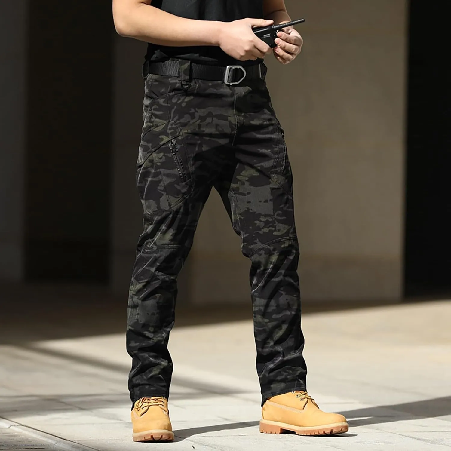 CRNTCEM Mens Camo Cargo Pants Straight Leg Army Combat Military Trousers Cotton Tactical Work Hunting Camouflage Pants