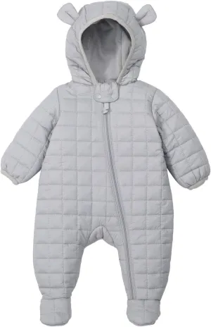 DDY Baby Girl Boy Snowsuit 0-3 Months Down Jacket Hooded Romper Jumpsuit Infant Onesie Winter Outwear Grey