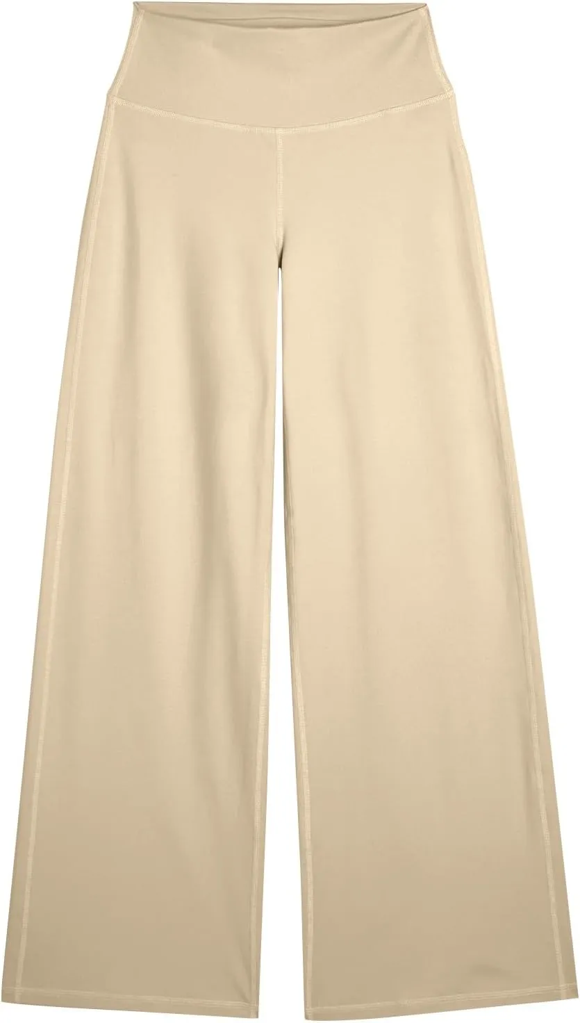 fanmpghleoo Wide Leg Yoga Pants for Women High Waisted Pull On Stretchy Work Pants Business Casual Athletic Trousers Pants