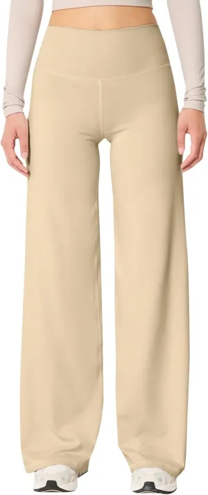fanmpghleoo Wide Leg Yoga Pants for Women High Waisted Pull On Stretchy Work Pants Business Casual Athletic Trousers Pants