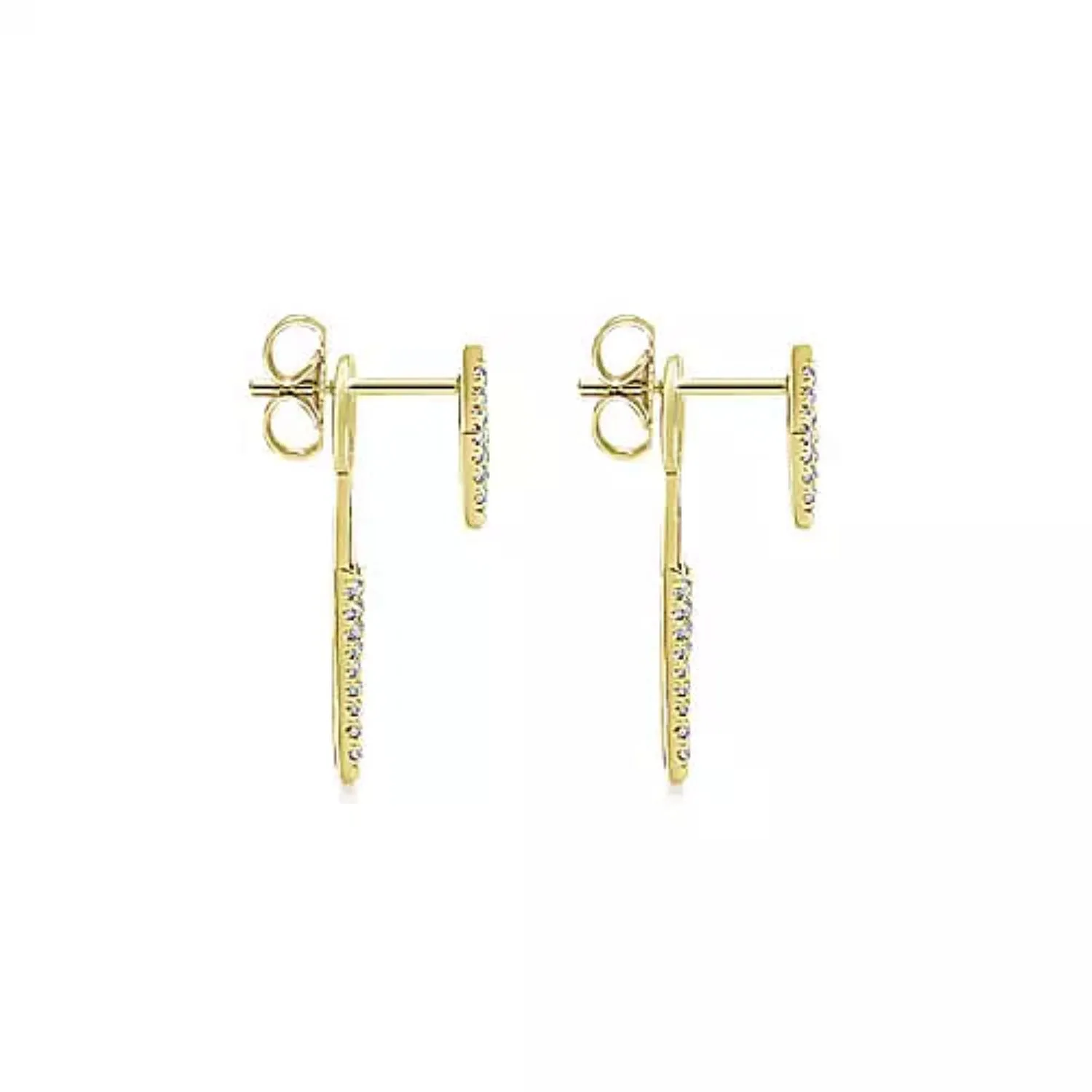 Gabriel & Co. "Peek A Boo" Triangular Diamond Drop Earrings