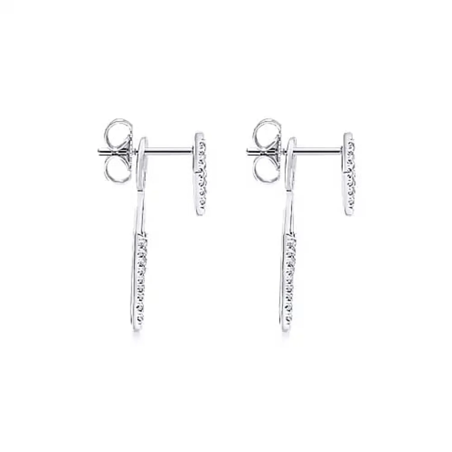Gabriel & Co. "Peek A Boo" Triangular Diamond Drop Earrings