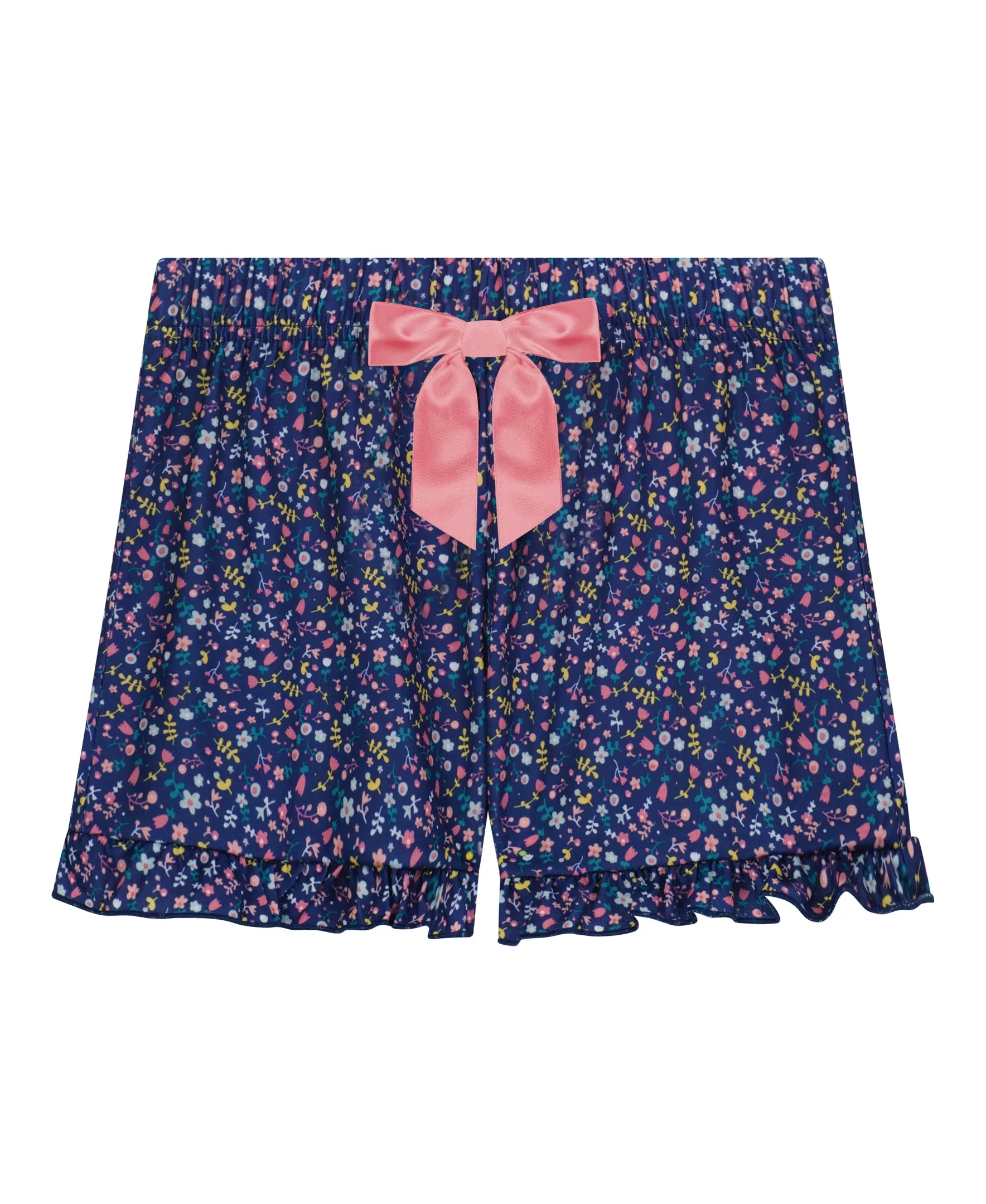 Girls Unicorn Florals 2-Piece Pajama Shorts Sleep Set