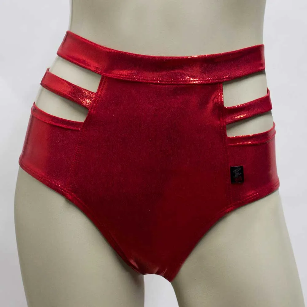 High Waisted Monroe Cutout Sexy Short- Red Mystique