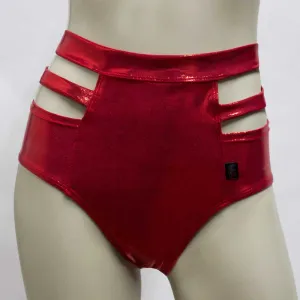 High Waisted Monroe Cutout Sexy Short- Red Mystique