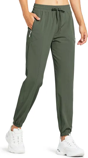 Libin Women's Lightweight Joggers Quick Dry Hiking Running Pants Athletic Workout Track Casual with Zipper Pockets