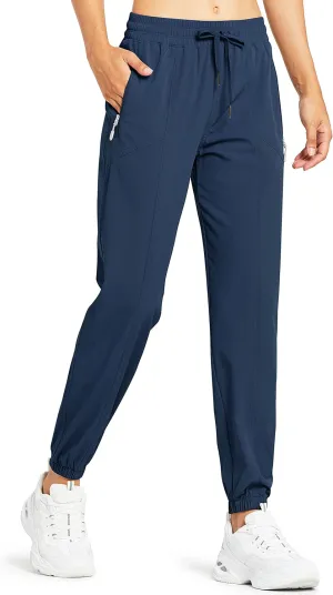Libin Women's Lightweight Joggers Quick Dry Hiking Running Pants Athletic Workout Track Casual with Zipper Pockets
