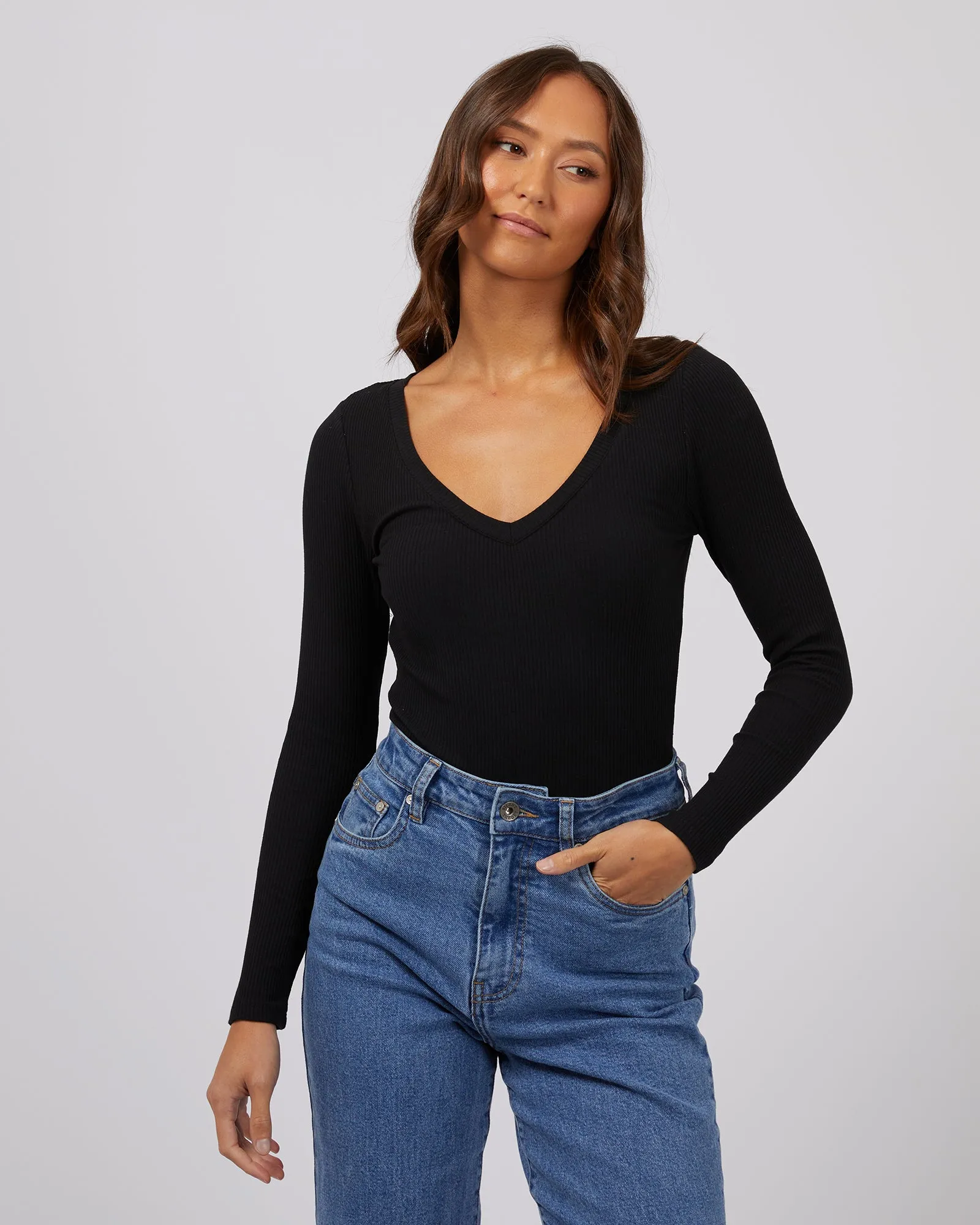 Lily Long Sleeve Black Shirt