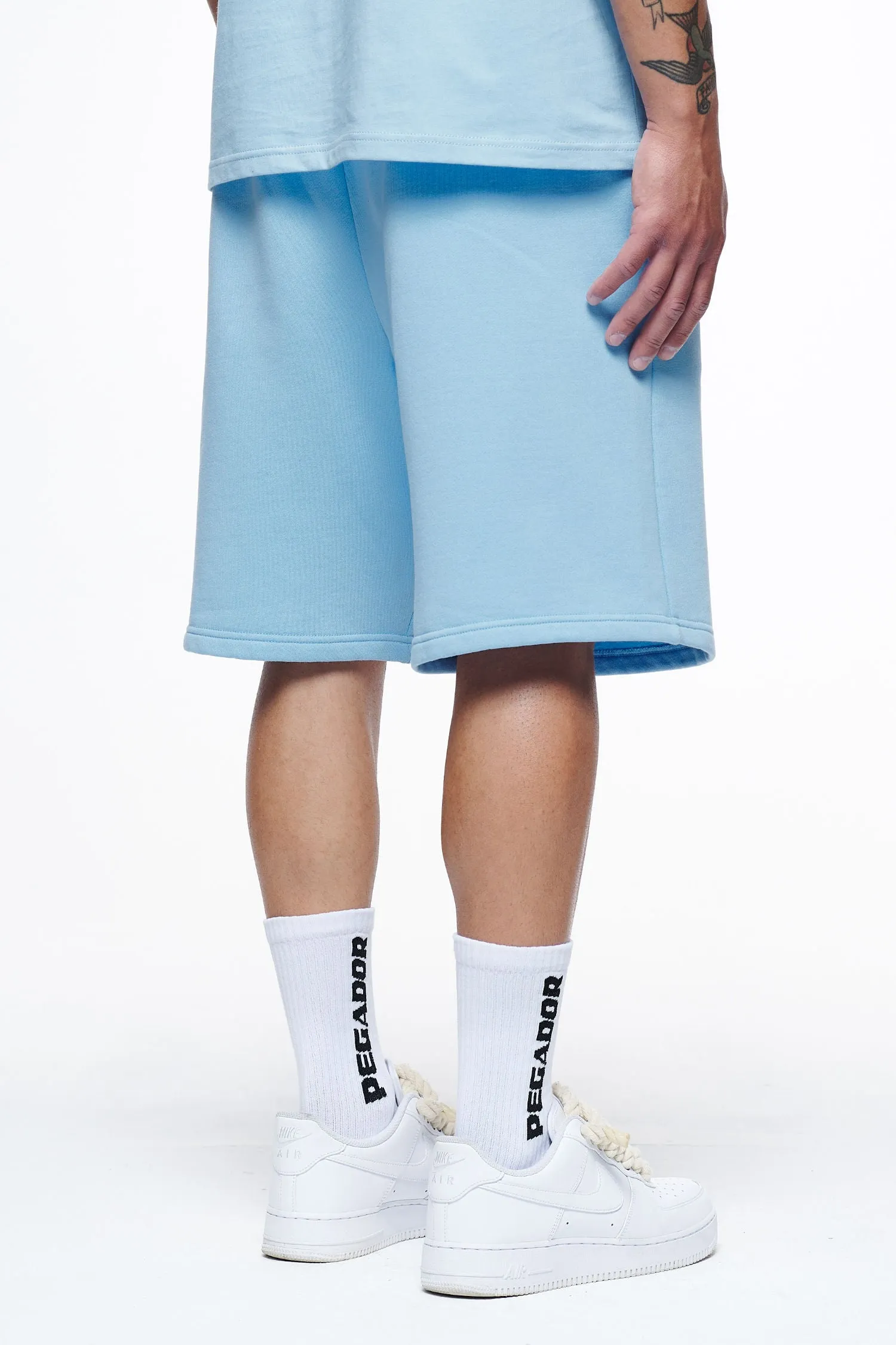 Logo Heavy Sweat Shorts Vintage Washed Riviera Blue Gum