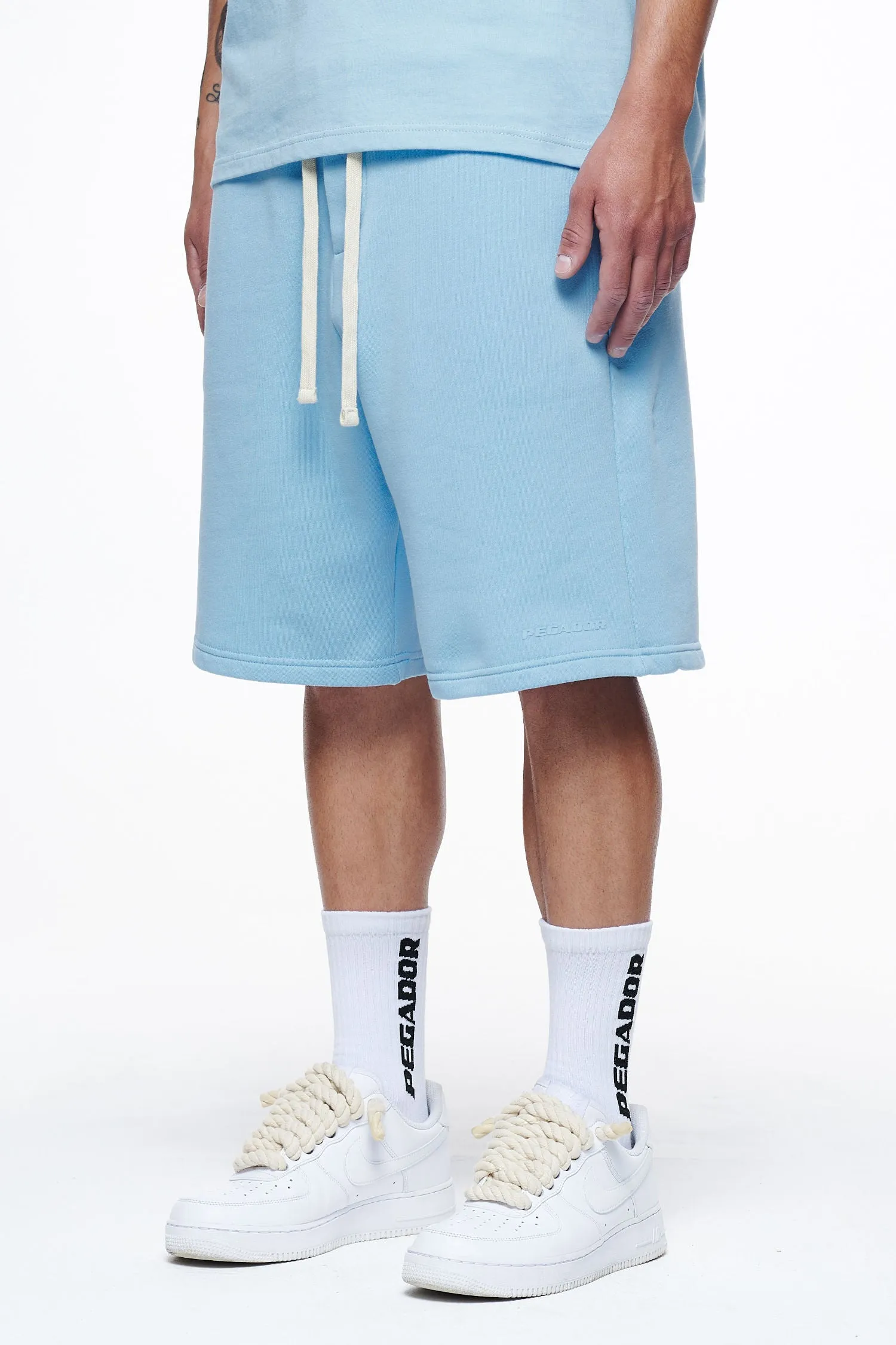 Logo Heavy Sweat Shorts Vintage Washed Riviera Blue Gum