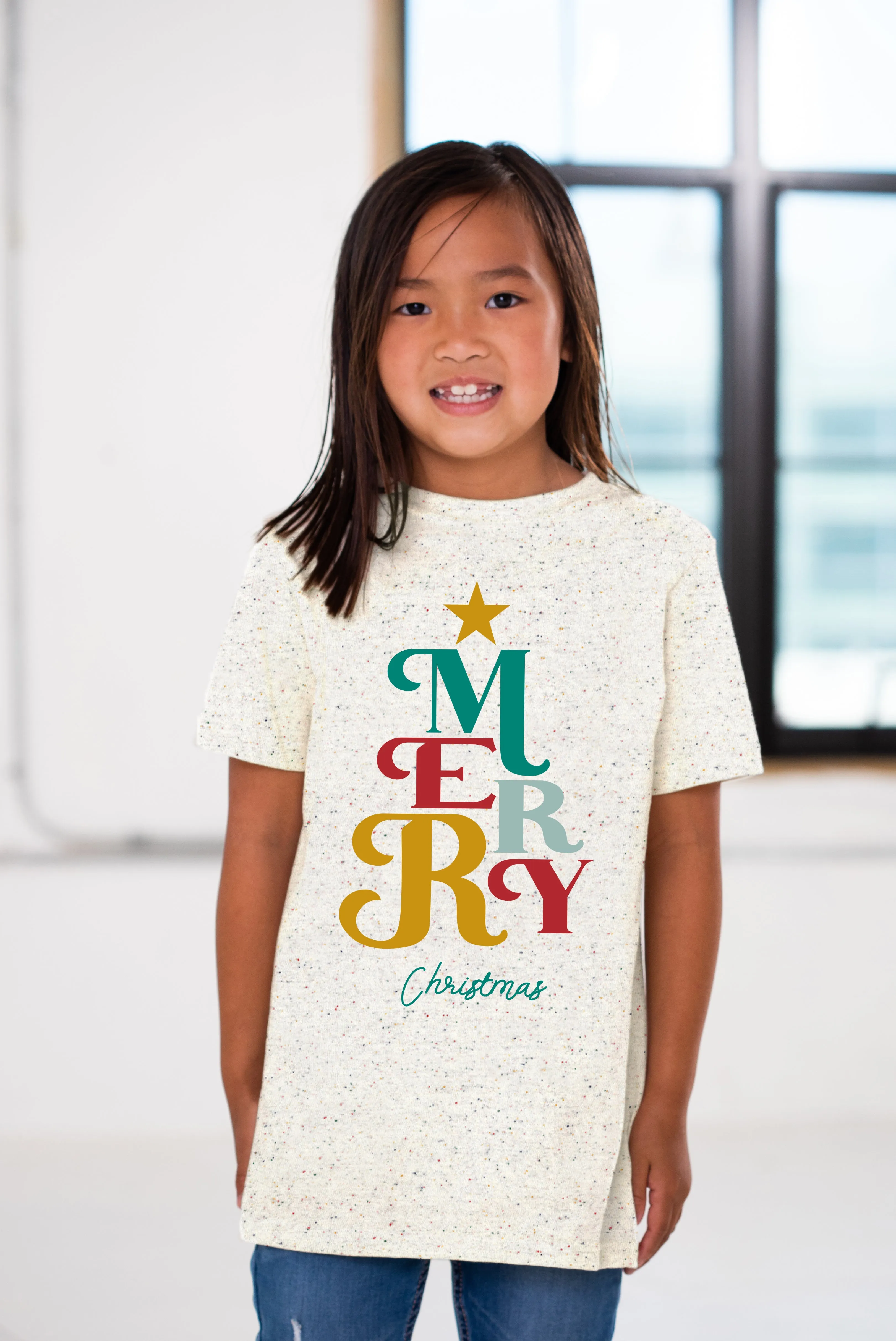 Merry Christmas Tree Youth Eco-Cotton Tee