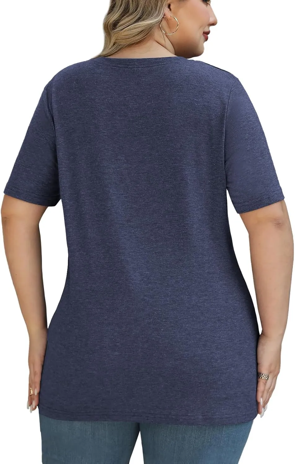 Plus Size Tops for Women Summer Trendy Criss Cross Shirts Oversized Casual Loose Fit Tunic Tops