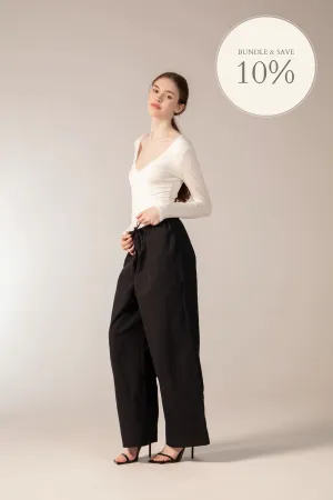 REESE Body and ELORA Pants Set - Ivory and Black