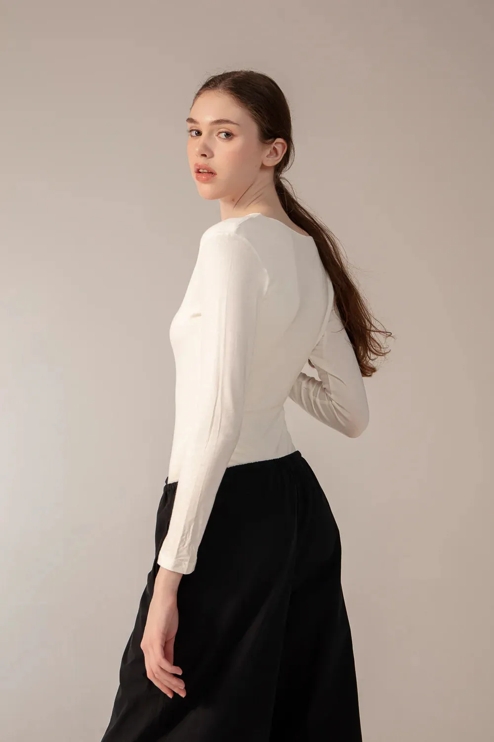 REESE Body and ELORA Pants Set - Ivory and Black
