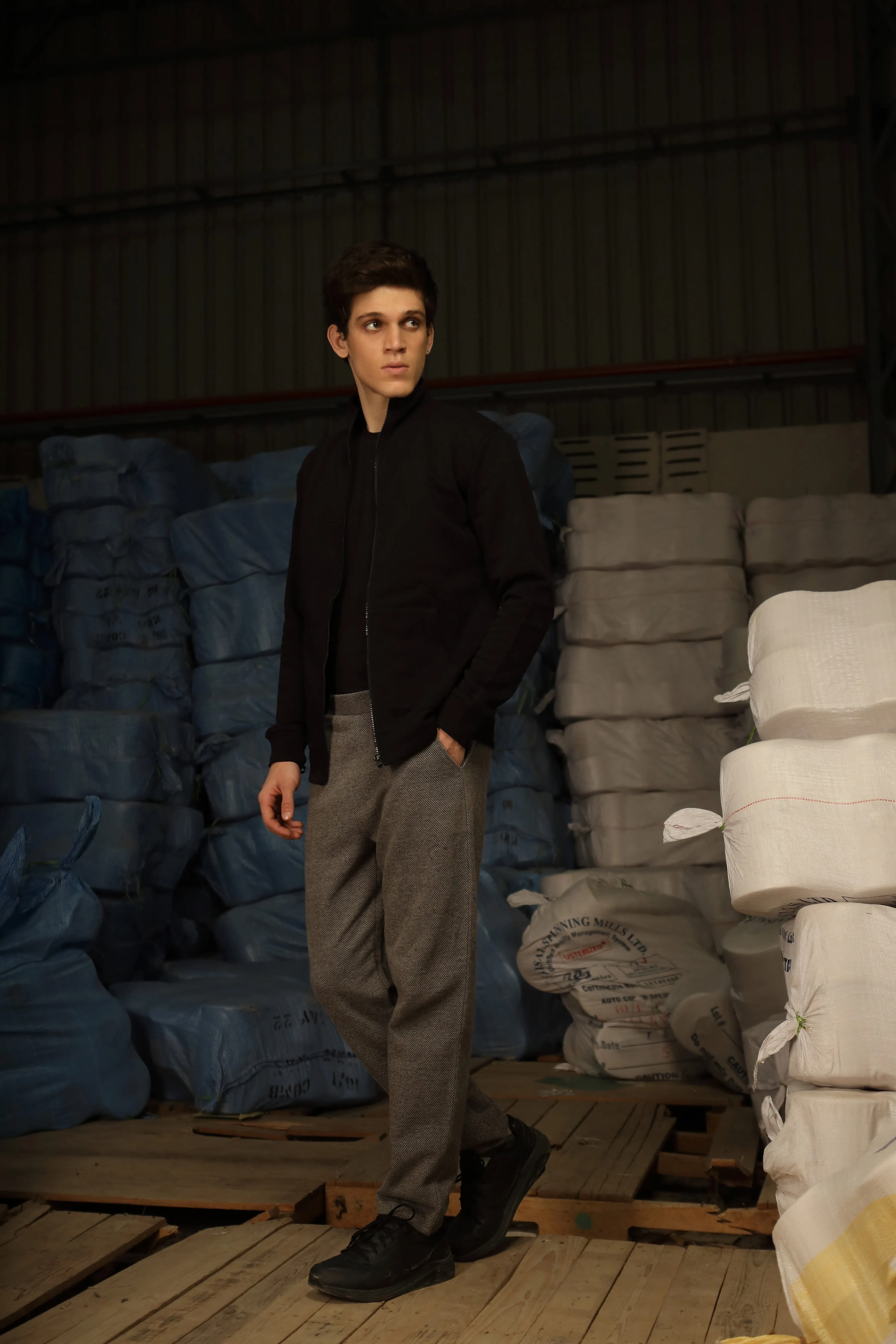 Straight Trousers - Yarn Dyed Fleece