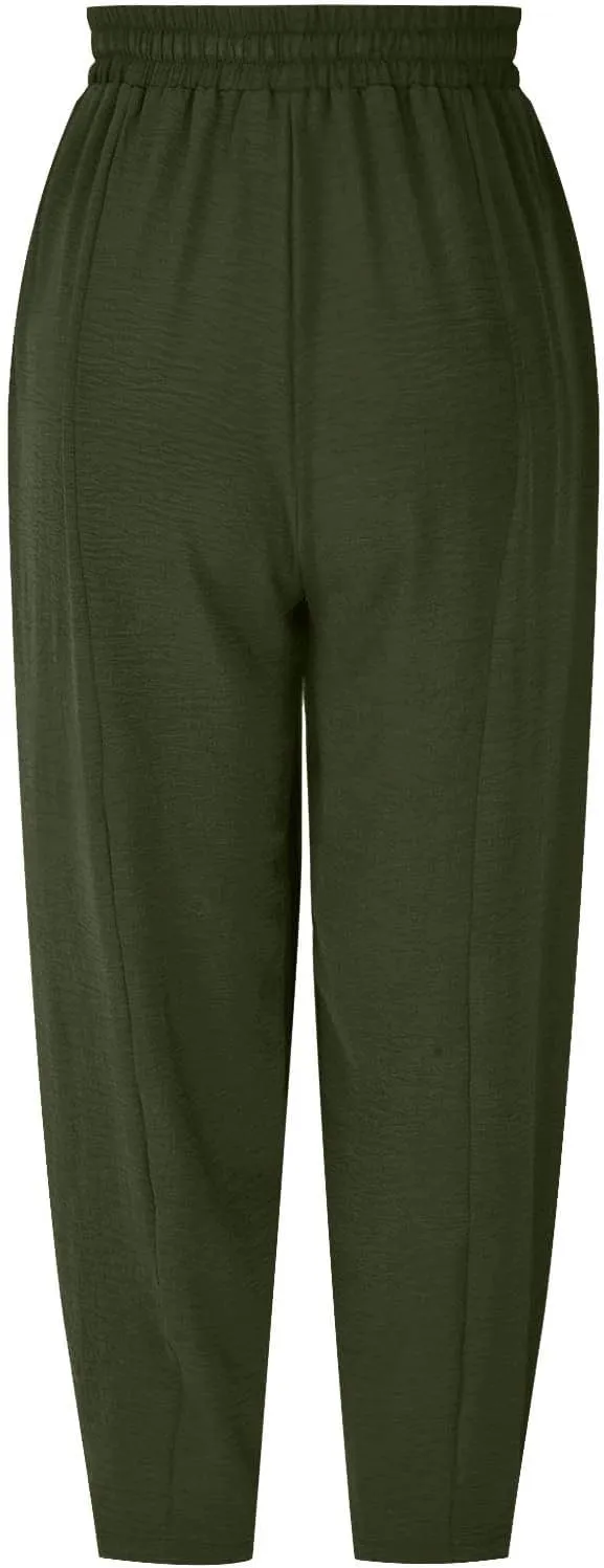 Summer Pants for Women 2024 High Waisted Pants Baggy Harem Pants Loose Casual Pants Comfy Trousers with Pockets
