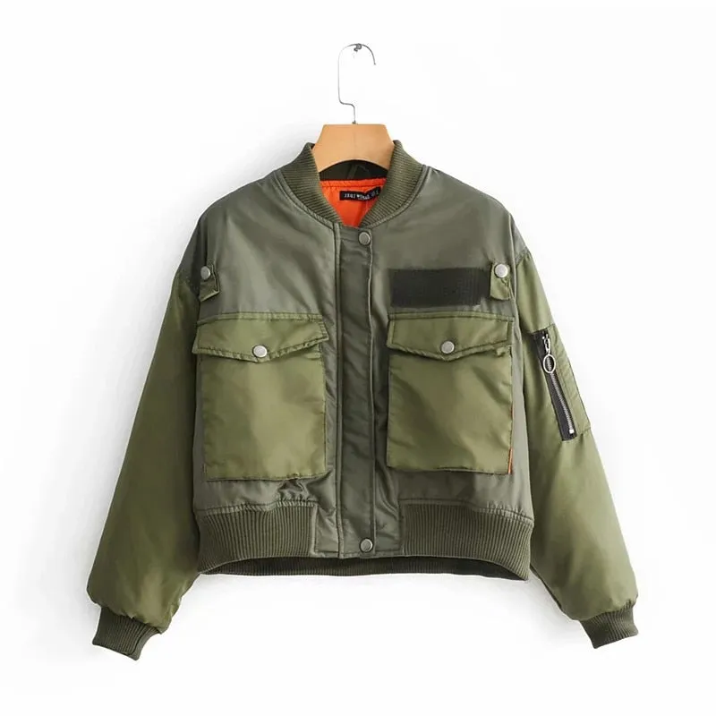 Trendy Green Long Sleeve Mid Waist Jacket