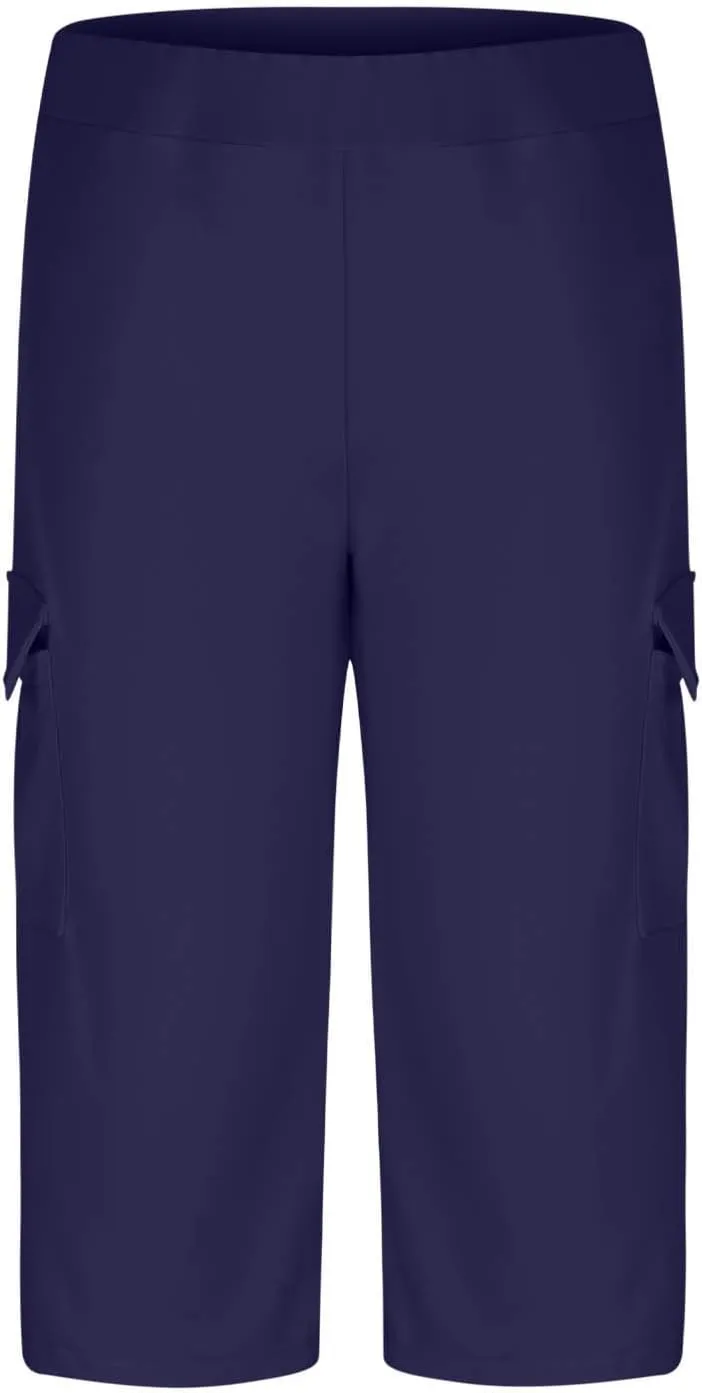 Women Loose Cargo Capri Pants for Women Summer Tummy Control High Waist Yoga Workout Pant Athletic Straight Leg Crop Trousers