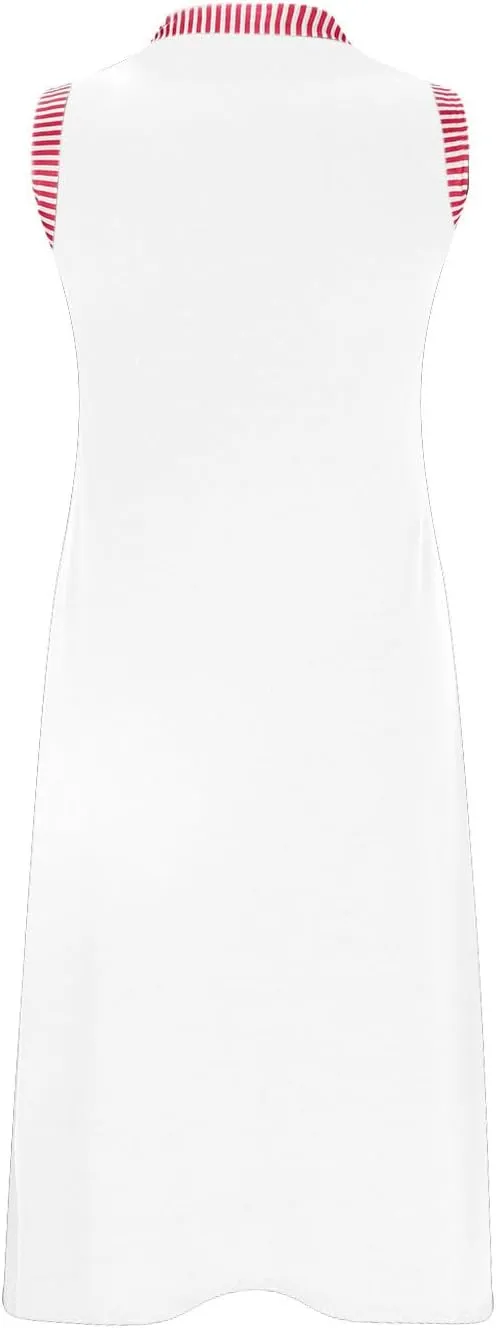 Women Sleeveless Summer Dresses Trendy Vacation Mini Dress Crewneck Loose Fit Casual Sundress Beach Tank Dresses