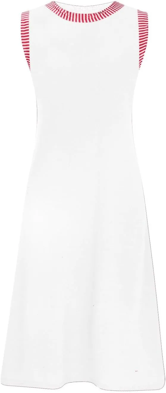 Women Sleeveless Summer Dresses Trendy Vacation Mini Dress Crewneck Loose Fit Casual Sundress Beach Tank Dresses