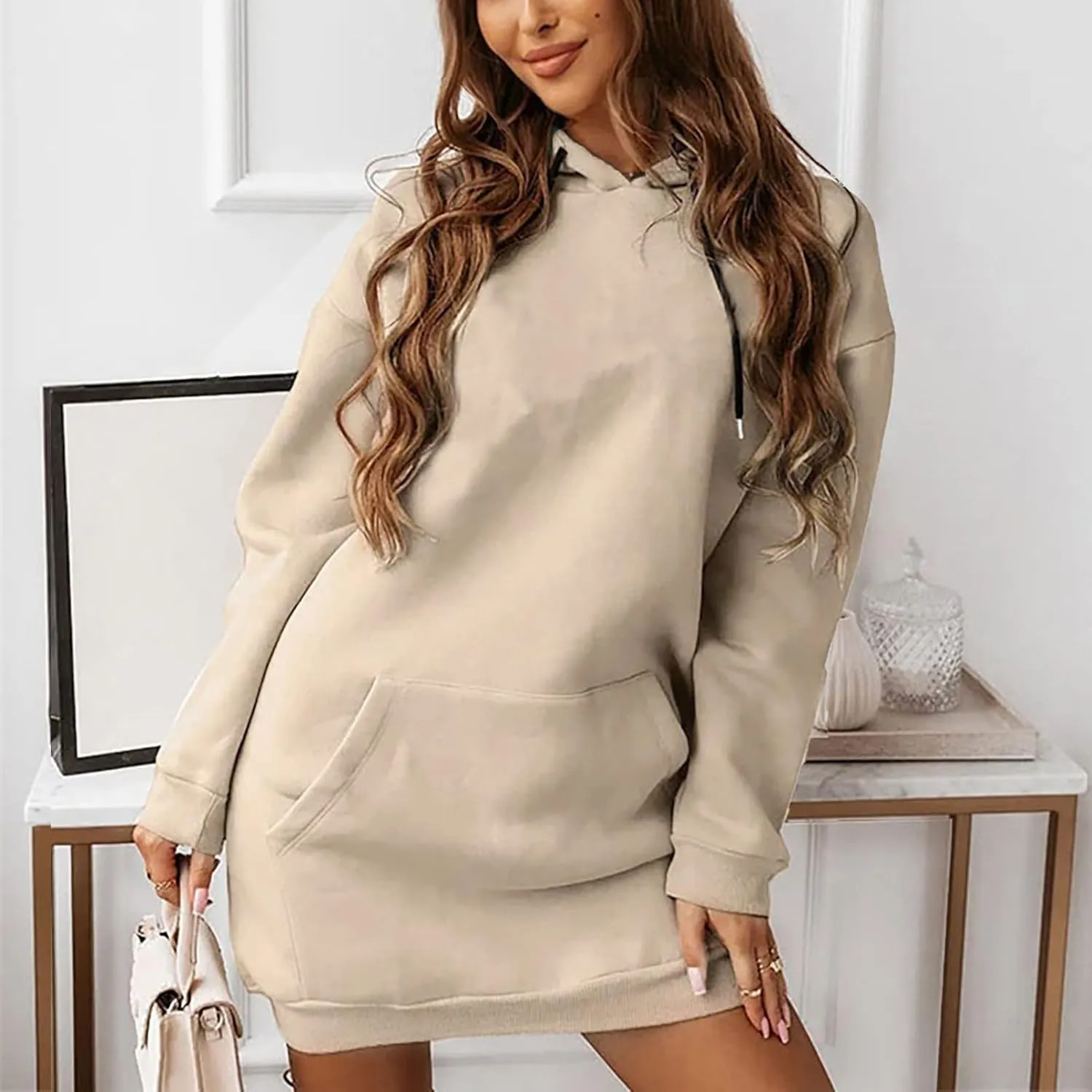 Women's Oversized Hoodies Sweatshirt Casual Long Sleeve Pocket Pullover Hoodie Dress Fall Winter Dress