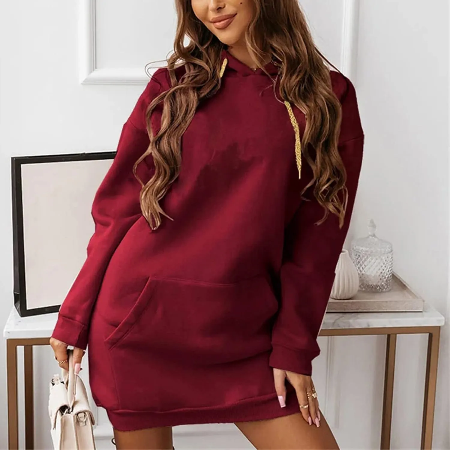 Women's Oversized Hoodies Sweatshirt Casual Long Sleeve Pocket Pullover Hoodie Dress Fall Winter Dress