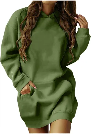 Women's Oversized Hoodies Sweatshirt Casual Long Sleeve Pocket Pullover Hoodie Dress Fall Winter Dress