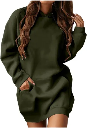 Women's Oversized Hoodies Sweatshirt Casual Long Sleeve Pocket Pullover Hoodie Dress Fall Winter Dress