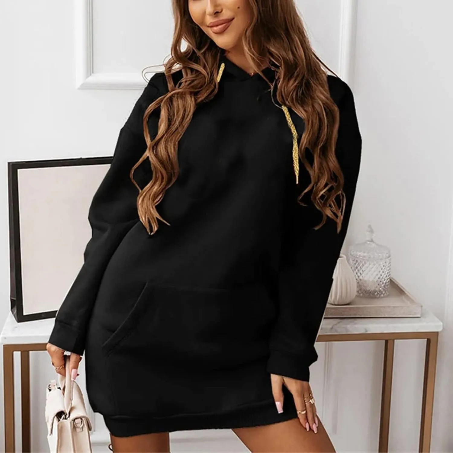 Women's Oversized Hoodies Sweatshirt Casual Long Sleeve Pocket Pullover Hoodie Dress Fall Winter Dress