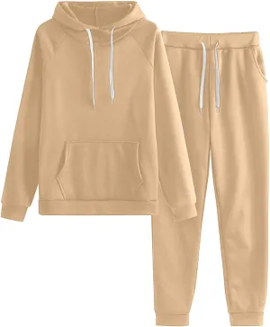 Womens Two Piece Outfits Long Sleeve Crewneck Trendy Sweatsuit Sweatshirt Wide Leg Sweatpant Tracksuit Outfits