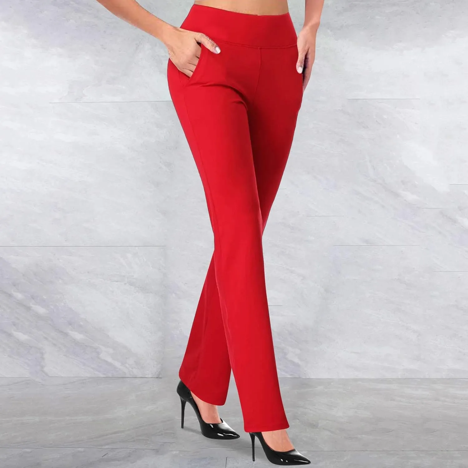 Work Pants for Women 2025 High Waist Stretch Soft Comfy Athletic Workout Yoga Pants Fashion Casual Business Trousers